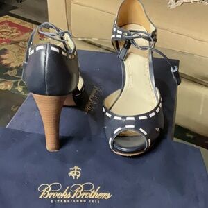 Brooks Brothers Navy Peep Toe Heels